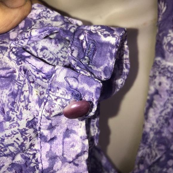 MYNETTE purple white floral vintage 3/4 sl. dress - Picture 6 of 7